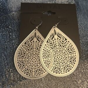 Kohl's Silver Filigree Teardrop Earrings
